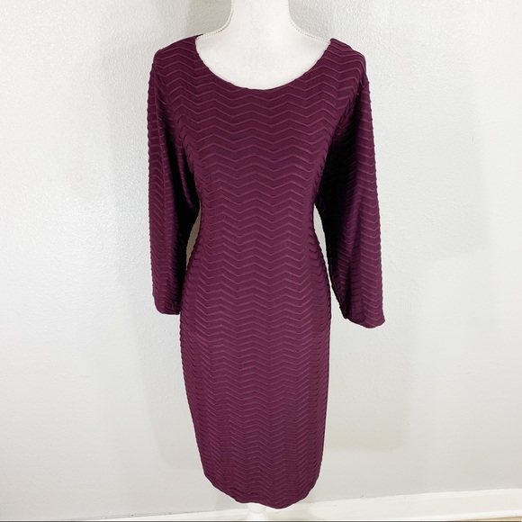 Calvin Klein Dresses & Skirts - Calvin Klein purple chevron texture sheath dress